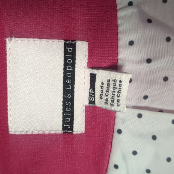 JULES & LEOPOLD* notch collar long sleeve 1 button close crop blazer jacket sz S - Picture 9 of 11